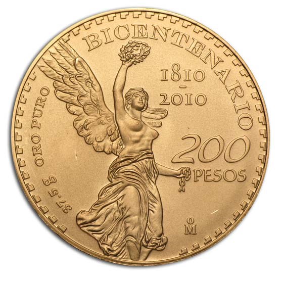 2010 Mexico Gold 200 Pesos Bicentenary Commem BU 2010 Mexico Gold 200 Pesos Bicentenary Commem BU